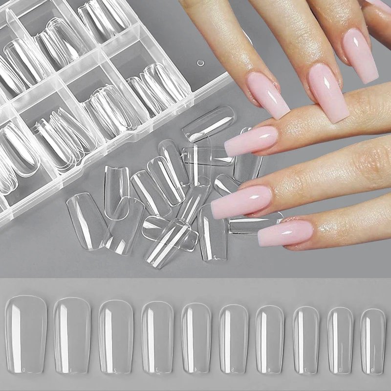 60/100Pcs Press on False Nails Capsule Gel Nails Extension System Nail Tips Coffin French Quick Building Mold Tool 60/100Pcs Press on False Nails Capsule Gel Nails Extension System Nail Tips Coffin French Quick Building Mold Tool