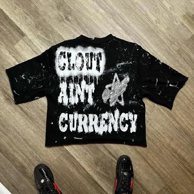 Oversized TShirt Mens Womens Round Neck Y2K Hip Hop Punk Rock Letter Graphic Print Cotton Short Sleeve Tops Streetwear T Shirt