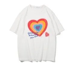 Oversized T-Shirt Hip Hop Women T Shirt Clothes Kanji Print Tshirt Short Sleeve Loose Streetwear Harajuku Tops Y2k Tees