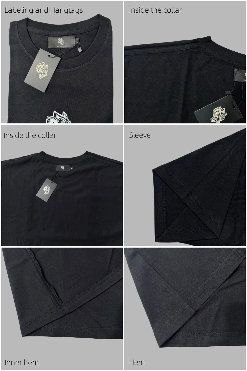 WOLVES OVERSIZED TEE Men's Hip Hop 230gsm T-shirt Summer 100% Cotton Brand Printed Men's T-shirt Street Unisex Short Sleeve Tops