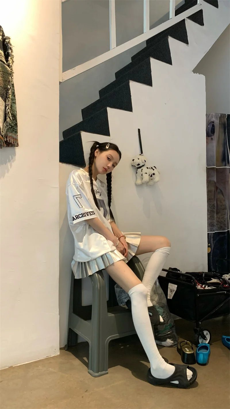 ADAgirl Y2k Sports Women's Oversize T-shirts Hip Hop Number Graphic Short Sleeve Tops Silvery Quick Drying Casual Basketball Tee