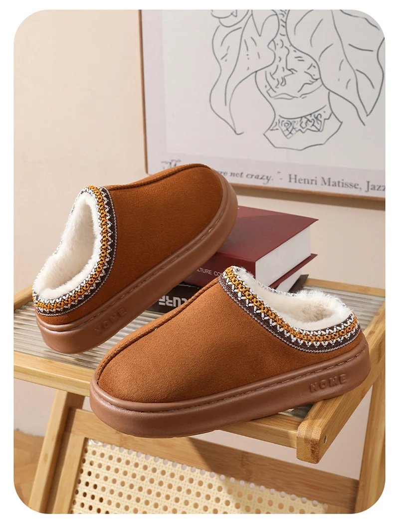 Home Soft Plush Slippers Women Winter Thick Bottom Non-Slip Home Cotton Shoes Woman Slides Plus Size 45 Warm Couple Slippers Home Soft Plush Slippers Women Winter Thick Bottom Non-Slip Home Cotton Shoes Woman Slides Plus Size 45 Warm Couple Slippers