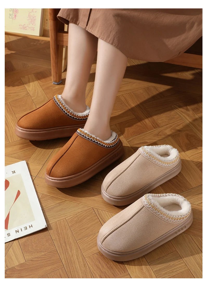 Home Soft Plush Slippers Women Winter Thick Bottom Non-Slip Home Cotton Shoes Woman Slides Plus Size 45 Warm Couple Slippers Home Soft Plush Slippers Women Winter Thick Bottom Non-Slip Home Cotton Shoes Woman Slides Plus Size 45 Warm Couple Slippers