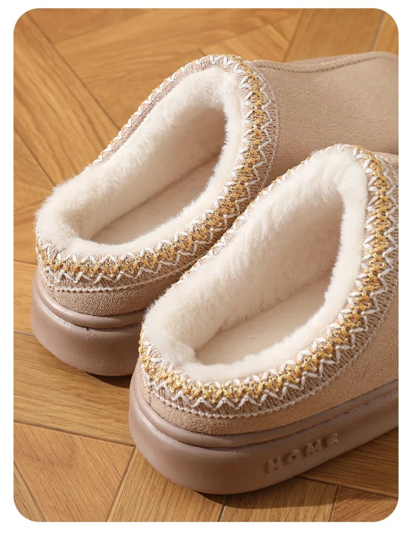 Home Soft Plush Slippers Women Winter Thick Bottom Non-Slip Home Cotton Shoes Woman Slides Plus Size 45 Warm Couple Slippers Home Soft Plush Slippers Women Winter Thick Bottom Non-Slip Home Cotton Shoes Woman Slides Plus Size 45 Warm Couple Slippers