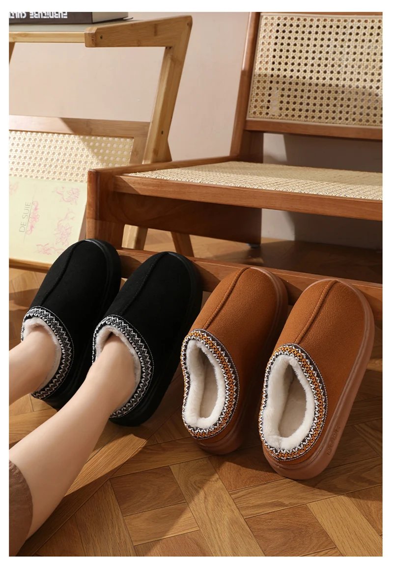 Home Soft Plush Slippers Women Winter Thick Bottom Non-Slip Home Cotton Shoes Woman Slides Plus Size 45 Warm Couple Slippers Home Soft Plush Slippers Women Winter Thick Bottom Non-Slip Home Cotton Shoes Woman Slides Plus Size 45 Warm Couple Slippers