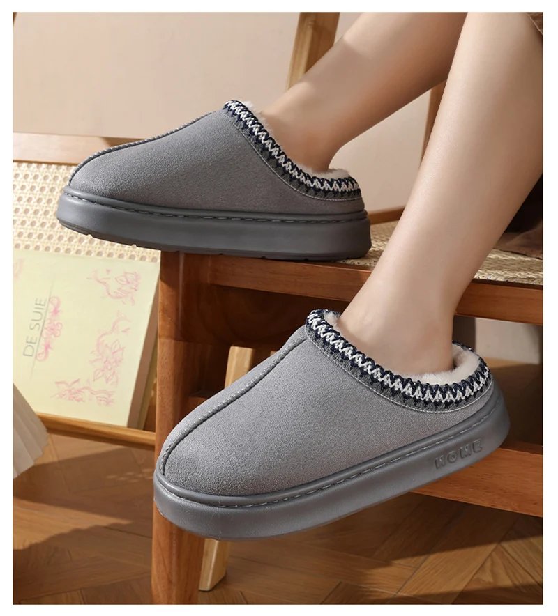 Home Soft Plush Slippers Women Winter Thick Bottom Non-Slip Home Cotton Shoes Woman Slides Plus Size 45 Warm Couple Slippers Home Soft Plush Slippers Women Winter Thick Bottom Non-Slip Home Cotton Shoes Woman Slides Plus Size 45 Warm Couple Slippers