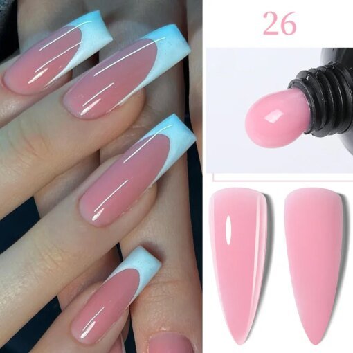 LILYCUTE 15ML Quick Extension Gel Nail Polish Milky White Clear Pink Color French Manicure Finger Prolong Nail Hard Gel Varnish