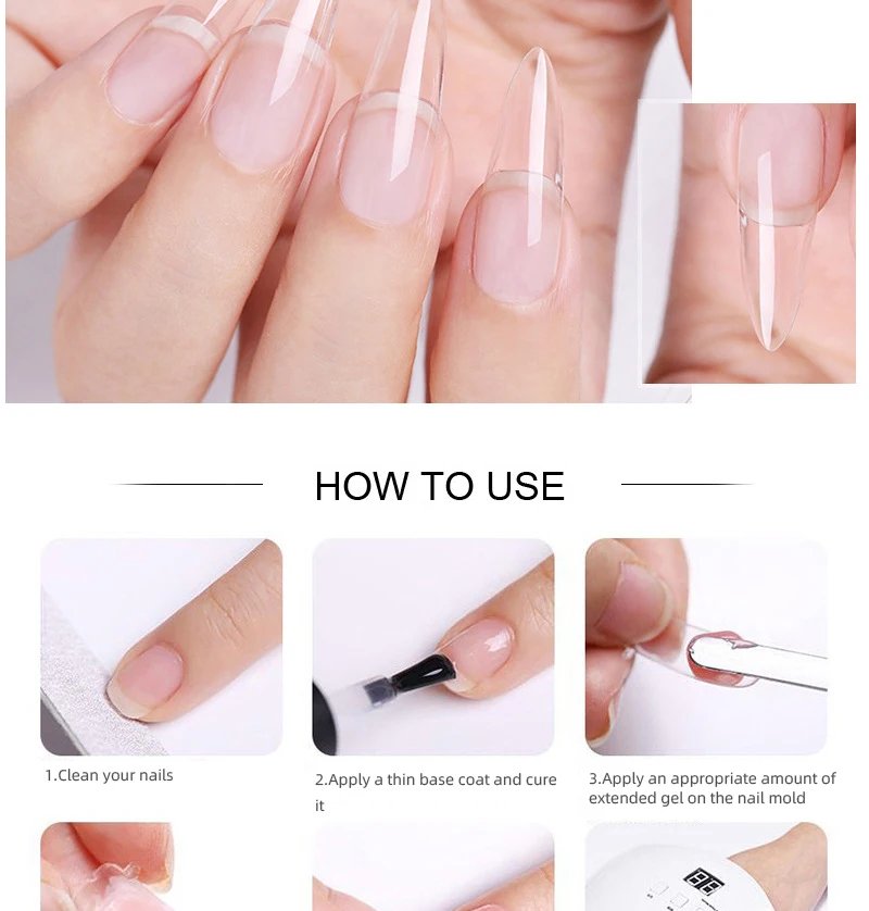 Nail Gel Set with 90W 45PCS UV LED Lamp Dryer Quick Extension Gel Kit All for Manicure Acrylic Building Polygels for Nail Design