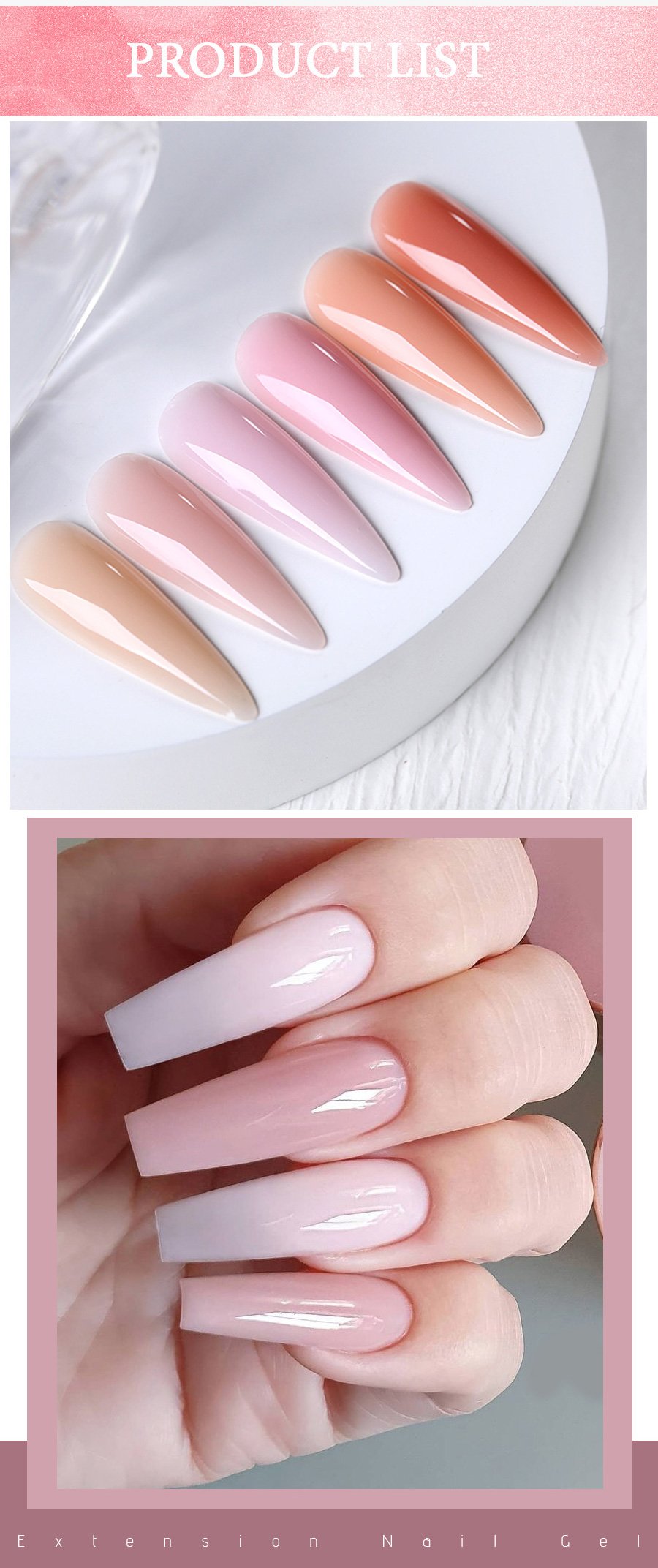 UR SUGAR 15ml Extension Nail Gel Polish Camouflage Nude Pink Semi Permanent UV Hard Gel Nails Finger Prolong Acrylic Varnish