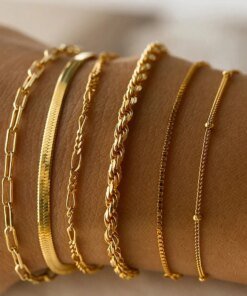 Alternative view of Gold Color Bracelet Stainless Steel Twist Cuban Chain Bracelet for Women Chain Bracelet Jewelry Gifts Wholesale Dropshipping