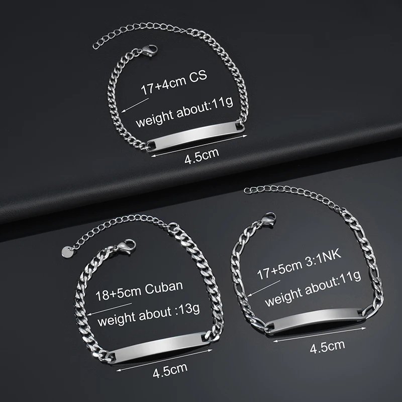 Nextvance New Custom Name Bracelets Stainless Steel Engrave Date Bracelet Personalized Bangles Women Men ID Memory Jewelry Gift