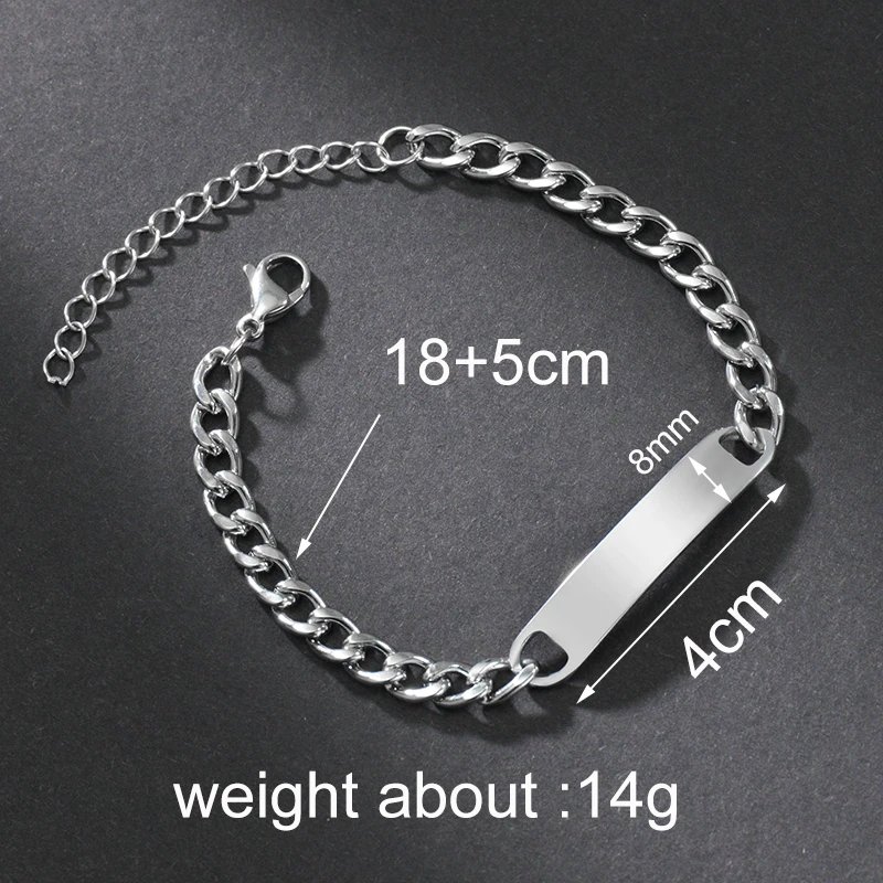 Nextvance New Custom Name Bracelets Stainless Steel Engrave Date Bracelet Personalized Bangles Women Men ID Memory Jewelry Gift