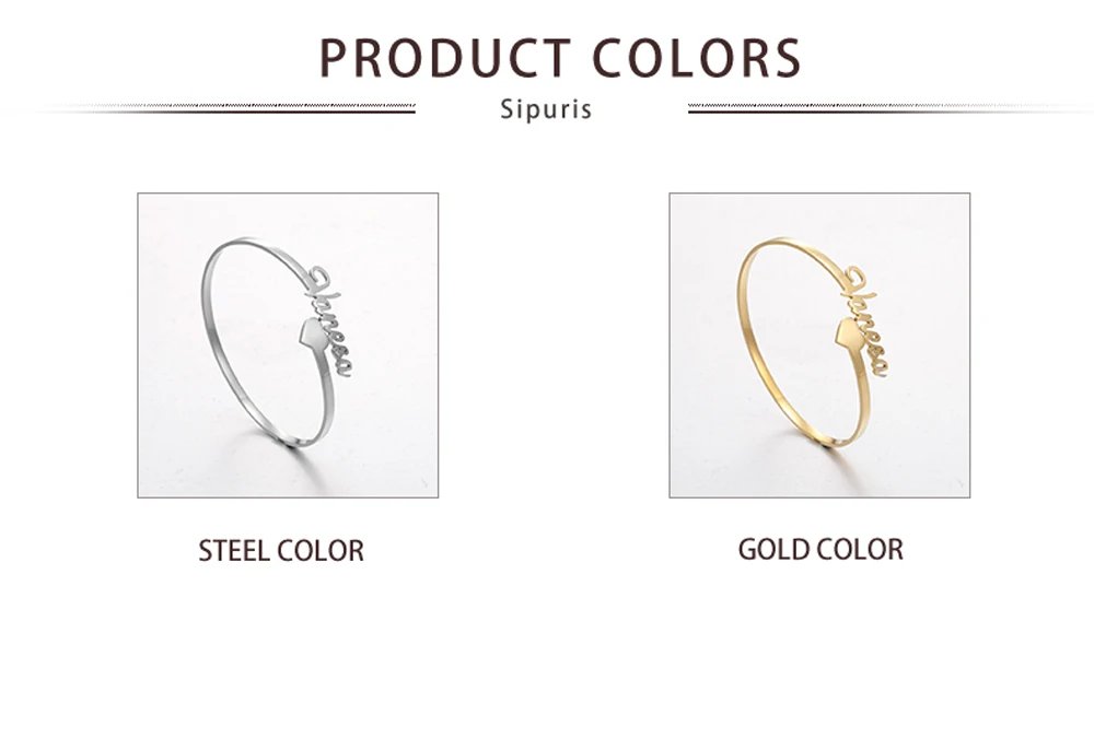 Sipuris Hot Fashion Custom Name Bracelet for Women Stainless Steel Personalized Bracelet Jewelry Bangle Femme Customized Gifts Sipuris Hot Fashion Custom Name Bracelet for Women Stainless Steel Personalized Bracelet Jewelry Bangle Femme Customized Gifts
