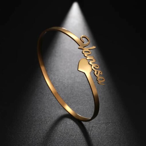 Sipuris Hot Fashion Custom Name Bracelet for Women Stainless Steel Personalized Bracelet Jewelry Bangle Femme Customized Gifts