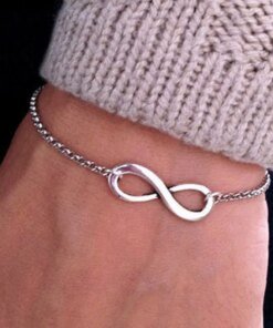 Alternative view of Simple Golden Silver Color Infinity Bracelet for Women Number 8 Charms Bracelets Bangles Fashion Unusual Party Jewelry Gift