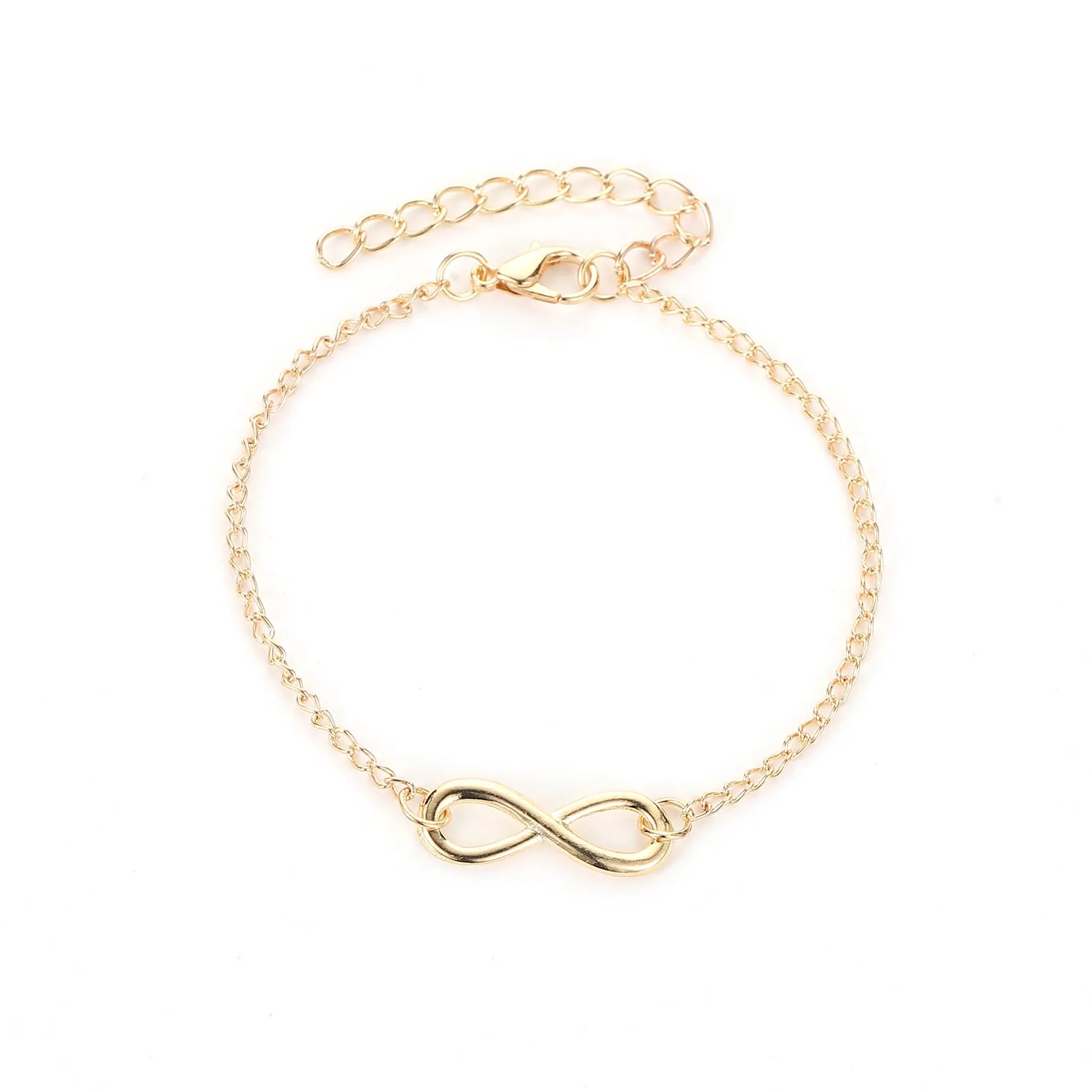 Simple Golden Silver Color Infinity Bracelet for Women Number 8 Charms Bracelets Bangles Fashion Unusual Party Jewelry Gift
