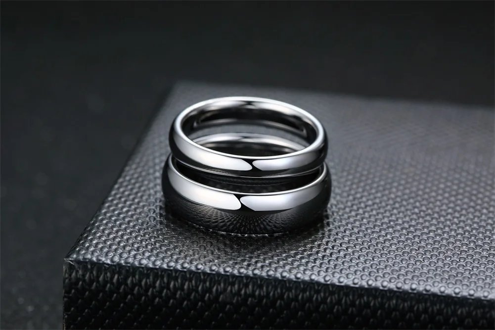 Vnox Anti Scratch Tungsten Wedding Rings for Women Men Simple Classic Wedding Bands for Couples Basic Jewelry