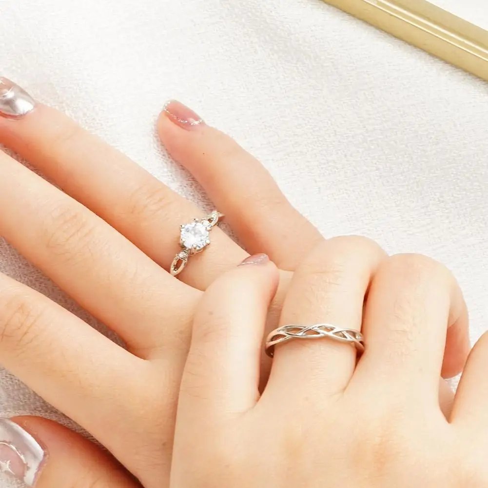 Couple Rings Adjustable Wedding Jewelry For Women Men Romantic Promise Wedding Anniversary Jewelry Gift Couple Rings Adjustable Wedding Jewelry For Women Men Romantic Promise Wedding Anniversary Jewelry Gift