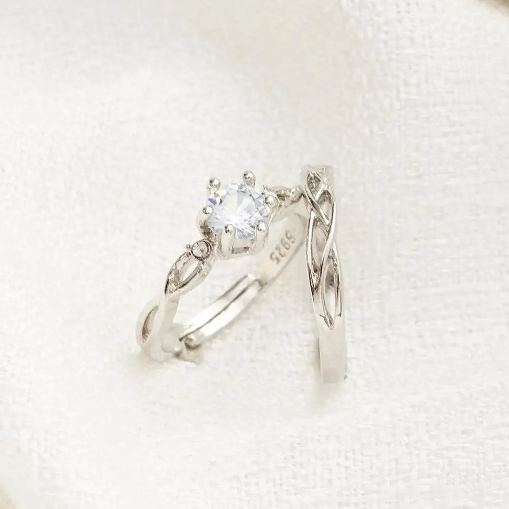 Couple Rings Adjustable Wedding Jewelry For Women Men Romantic Promise Wedding Anniversary Jewelry Gift Couple Rings Adjustable Wedding Jewelry For Women Men Romantic Promise Wedding Anniversary Jewelry Gift