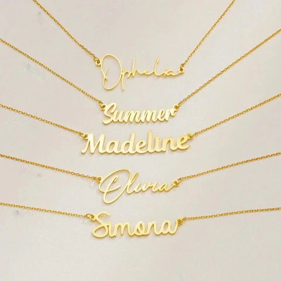 Customized Name Letter Necklace Personalized Stainless Steel Simple Pendant Clavicle Chain Women's Jewelry Valentine's Day Gift Customized Name Letter Necklace Personalized Stainless Steel Simple Pendant Clavicle Chain Women's Jewelry Valentine's Day Gift