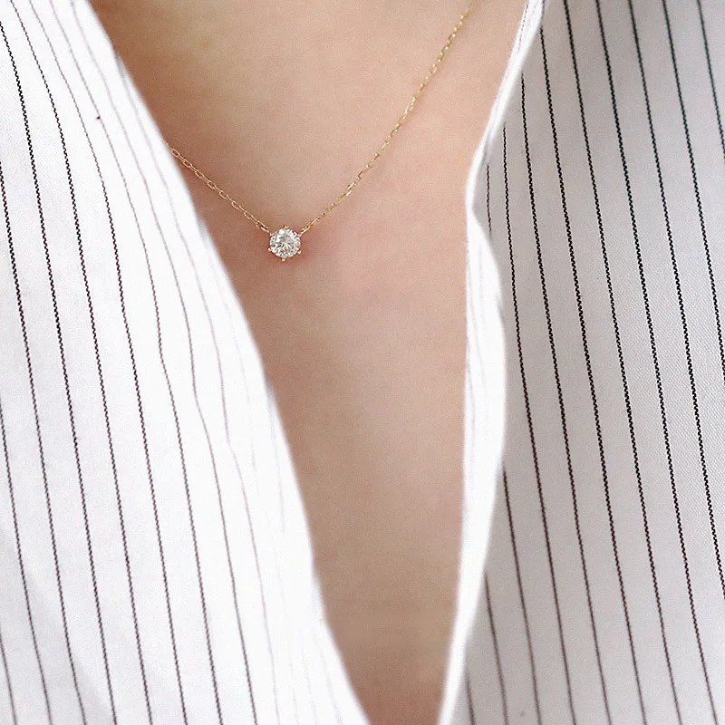 Jkeli 925 Sterling Silver 18k Gold Plated Necklace Single Sparkling Zircon Clavicle Chain for Women Wedding Jewelry collares Jkeli 925 Sterling Silver 18k Gold Plated Necklace Single Sparkling Zircon Clavicle Chain for Women Wedding Jewelry collares