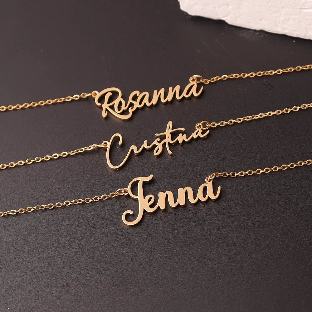Personalised Name Necklace Custom Stainless Steel Name Jewelry Birthday Gift for her Bridesmaid Mother's Day Gifts Personalised Name Necklace Custom Stainless Steel Name Jewelry Birthday Gift for her Bridesmaid Mother's Day Gifts