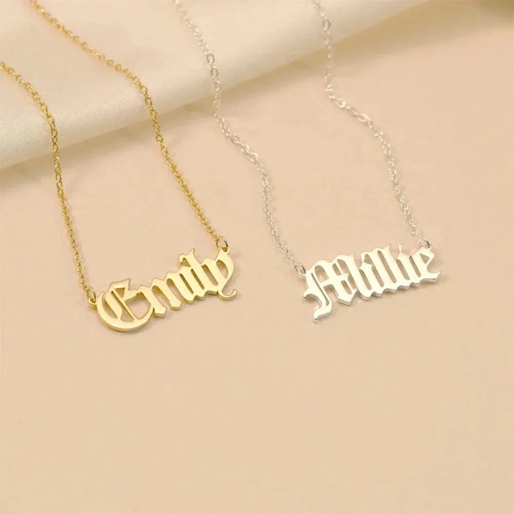 Personalised Name Necklace Custom Stainless Steel Name Jewelry Birthday Gift for her Bridesmaid Mother's Day Gifts