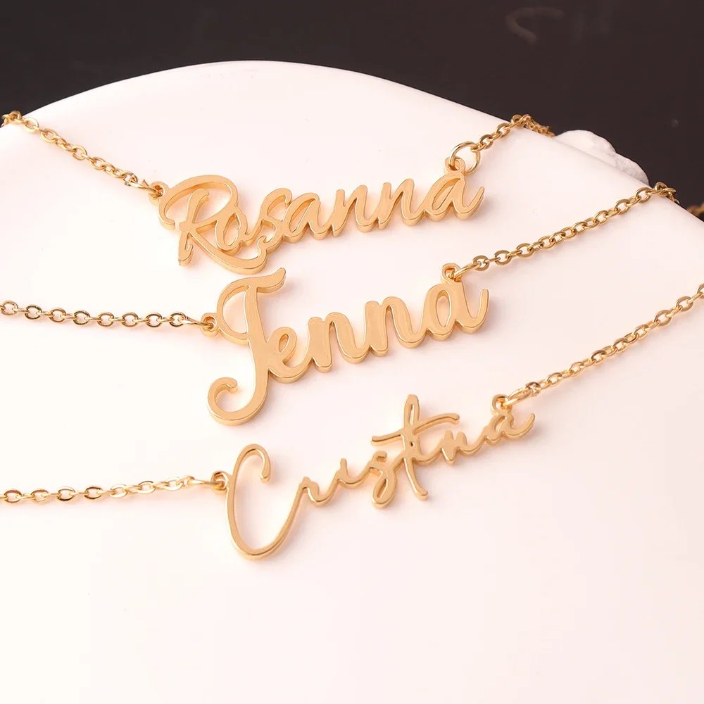 Personalised Name Necklace Custom Stainless Steel Name Jewelry Birthday Gift for her Bridesmaid Mother's Day Gifts Personalised Name Necklace Custom Stainless Steel Name Jewelry Birthday Gift for her Bridesmaid Mother's Day Gifts
