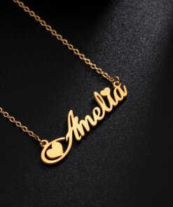Sipuris Unique Custom Name Letter Pendant Necklace Personalized Heart Stainless Steel Necklaces For Women Jewelry Gifts 2022