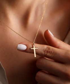 Fashion Stainless Steel Cross Gold Silver Color Necklace for Women Men Exquisite Chain Necklaces Jewelry Birthday Present
