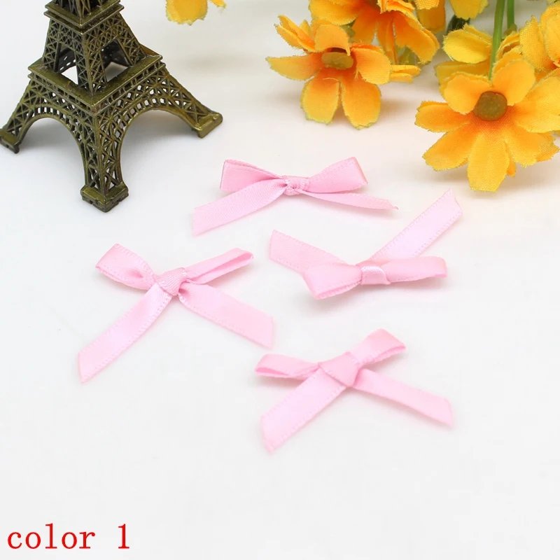 100pcs or 200PCS 20mm-30mm Small Size Satin Ribbon Bow Flower DIY CraftsEmbellishment Crafts Accessory Decoration Supplies