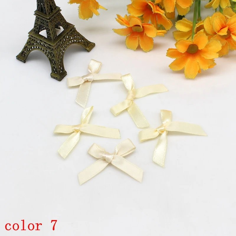 100pcs or 200PCS 20mm-30mm Small Size Satin Ribbon Bow Flower DIY CraftsEmbellishment Crafts Accessory Decoration Supplies