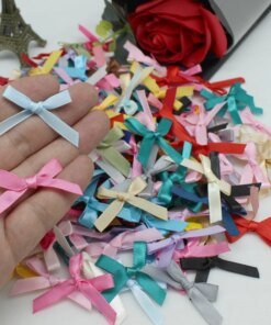100pcs or 200PCS 20mm-30mm Small Size Satin Ribbon Bow Flower DIY CraftsEmbellishment Crafts Accessory Decoration Supplies