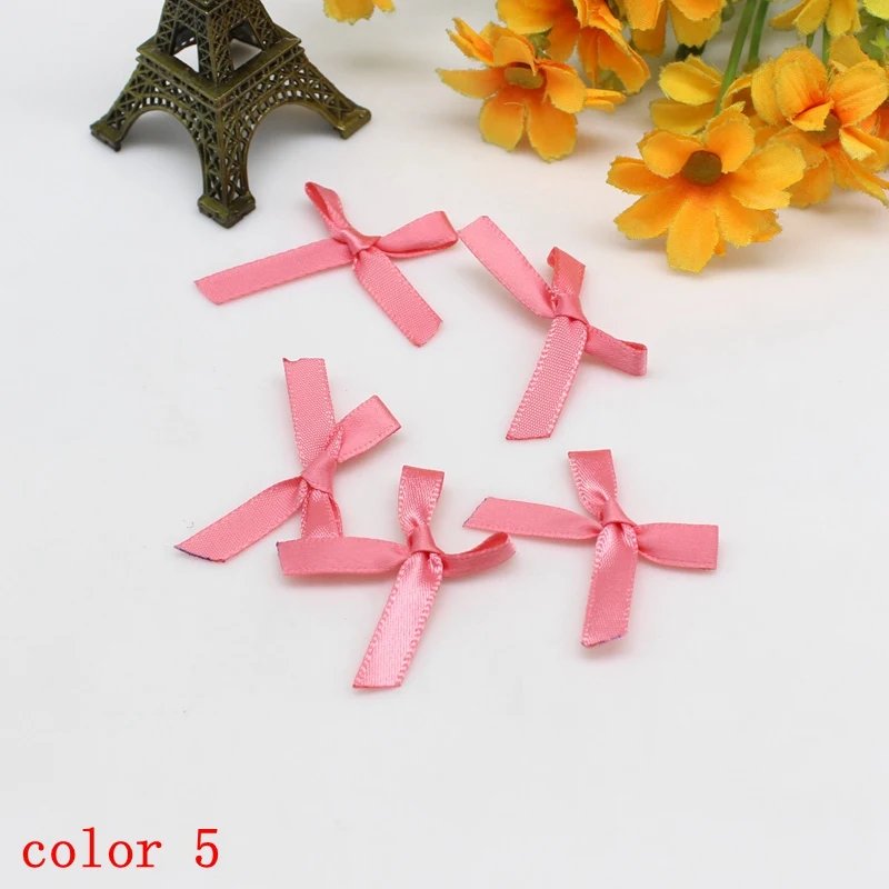 100pcs or 200PCS 20mm-30mm Small Size Satin Ribbon Bow Flower DIY CraftsEmbellishment Crafts Accessory Decoration Supplies