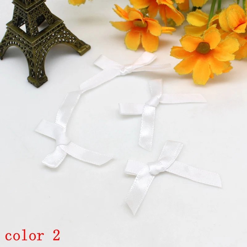 100pcs or 200PCS 20mm-30mm Small Size Satin Ribbon Bow Flower DIY CraftsEmbellishment Crafts Accessory Decoration Supplies