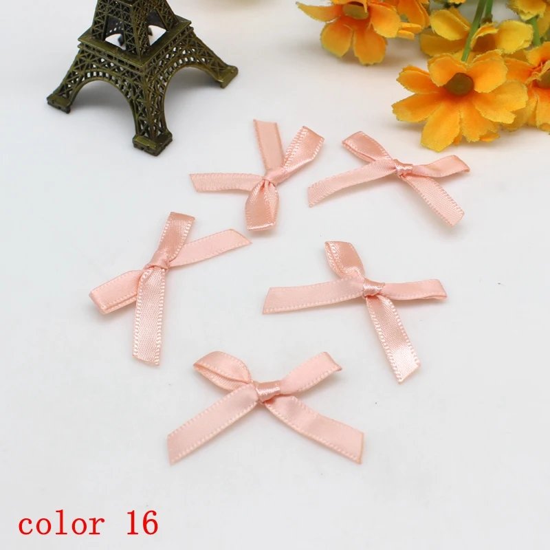 100pcs or 200PCS 20mm-30mm Small Size Satin Ribbon Bow Flower DIY CraftsEmbellishment Crafts Accessory Decoration Supplies