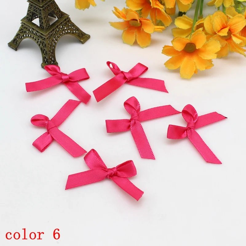 100pcs or 200PCS 20mm-30mm Small Size Satin Ribbon Bow Flower DIY CraftsEmbellishment Crafts Accessory Decoration Supplies