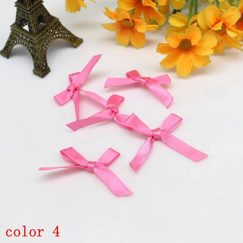 100pcs or 200PCS 20mm-30mm Small Size Satin Ribbon Bow Flower DIY CraftsEmbellishment Crafts Accessory Decoration Supplies