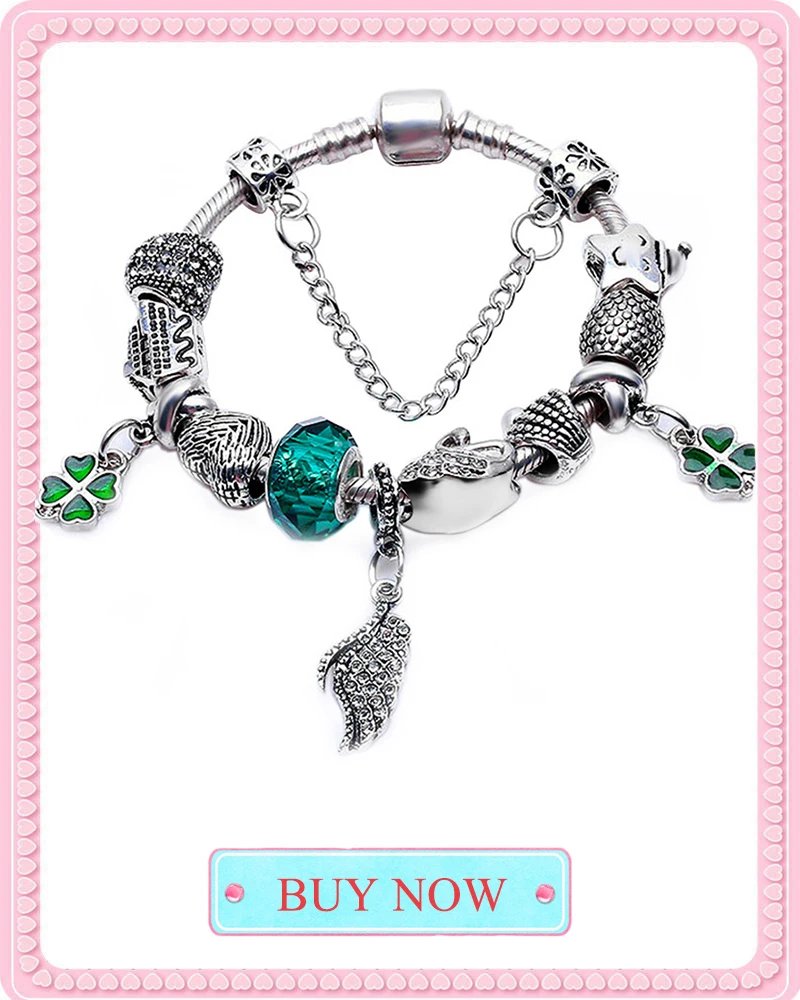 BAOPN European Pink Heart To Heart Beads Charm Bracelets For Women Fit Brand Bracelet & Bangle Couple Jewelry