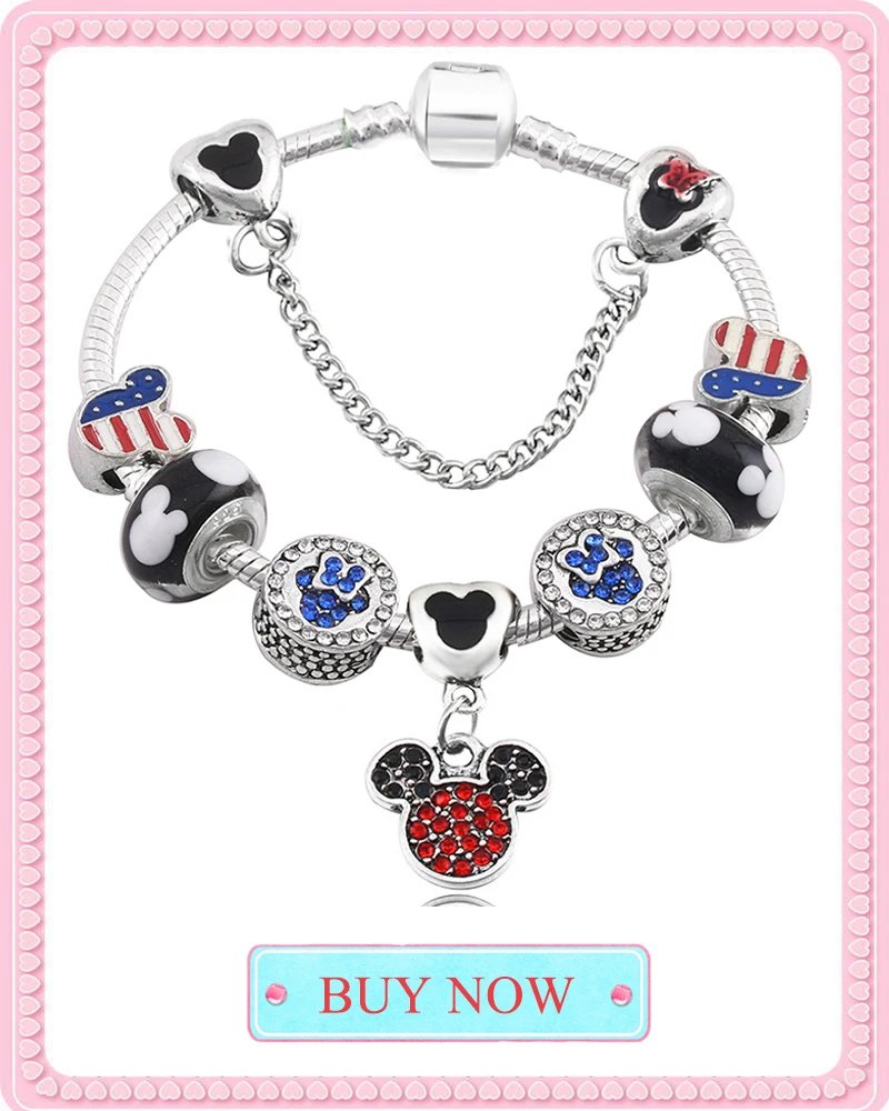 BAOPN European Pink Heart To Heart Beads Charm Bracelets For Women Fit Brand Bracelet & Bangle Couple Jewelry