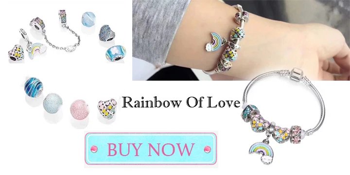 BAOPN European Pink Heart To Heart Beads Charm Bracelets For Women Fit Brand Bracelet & Bangle Couple Jewelry