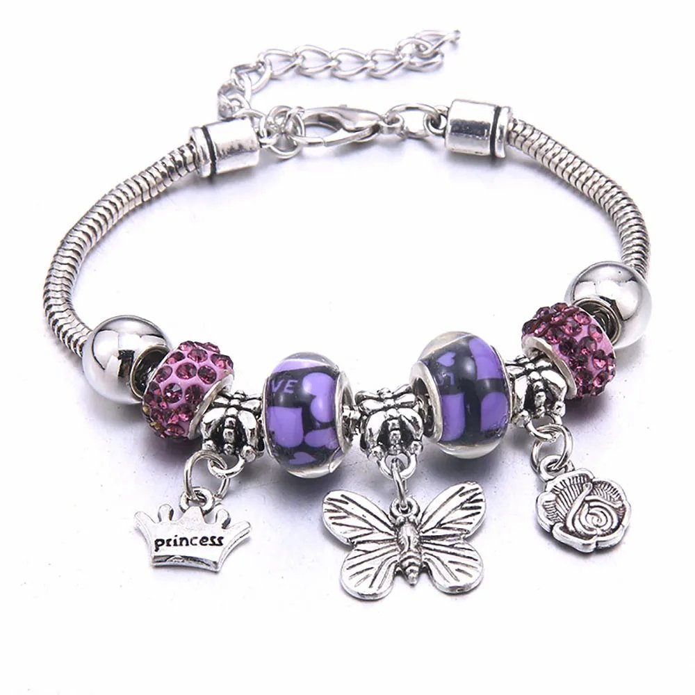 Charm Bracelet & Bangles Jewelry white butterfly Crown Beads Bracelets Brands Bracelets Fit Women Girl Friendship Gift Charm Bracelet & Bangles Jewelry white butterfly Crown Beads Bracelets Brands Bracelets Fit Women Girl Friendship Gift