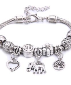 Alternative view of Charm Bracelet & Bangles Jewelry white butterfly Crown Beads Bracelets Brands Bracelets Fit Women Girl Friendship Gift