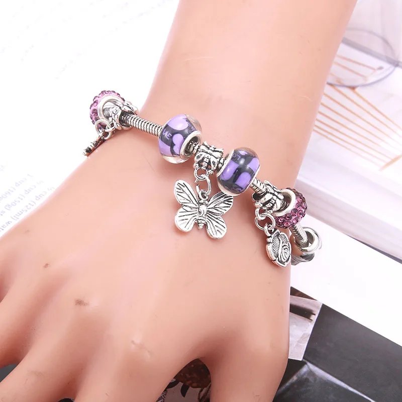Charm Bracelet & Bangles Jewelry white butterfly Crown Beads Bracelets Brands Bracelets Fit Women Girl Friendship Gift Charm Bracelet & Bangles Jewelry white butterfly Crown Beads Bracelets Brands Bracelets Fit Women Girl Friendship Gift