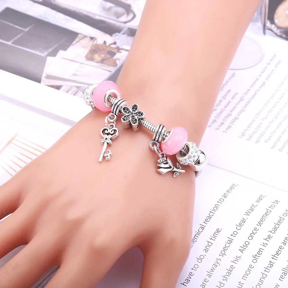Charm Bracelet & Bangles Jewelry white butterfly Crown Beads Bracelets Brands Bracelets Fit Women Girl Friendship Gift Charm Bracelet & Bangles Jewelry white butterfly Crown Beads Bracelets Brands Bracelets Fit Women Girl Friendship Gift