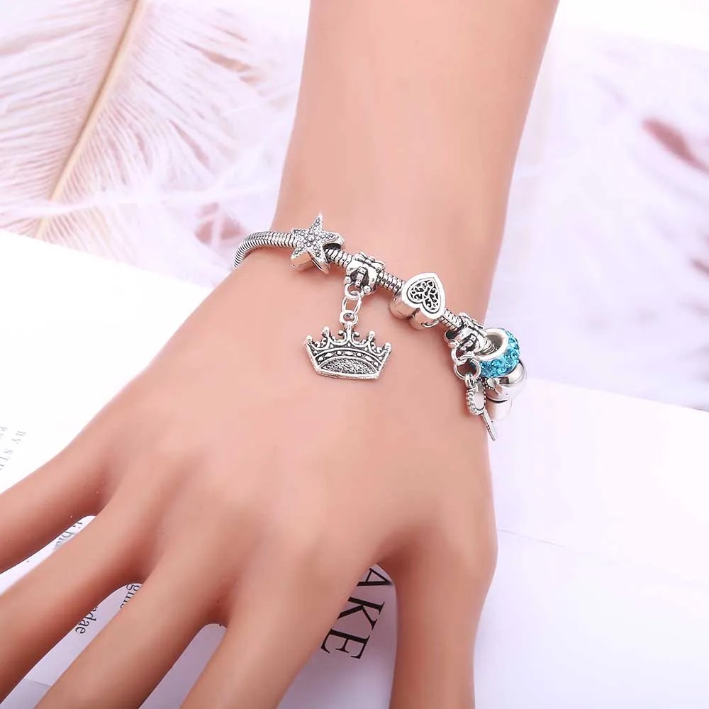 Charm Bracelet & Bangles Jewelry white butterfly Crown Beads Bracelets Brands Bracelets Fit Women Girl Friendship Gift Charm Bracelet & Bangles Jewelry white butterfly Crown Beads Bracelets Brands Bracelets Fit Women Girl Friendship Gift