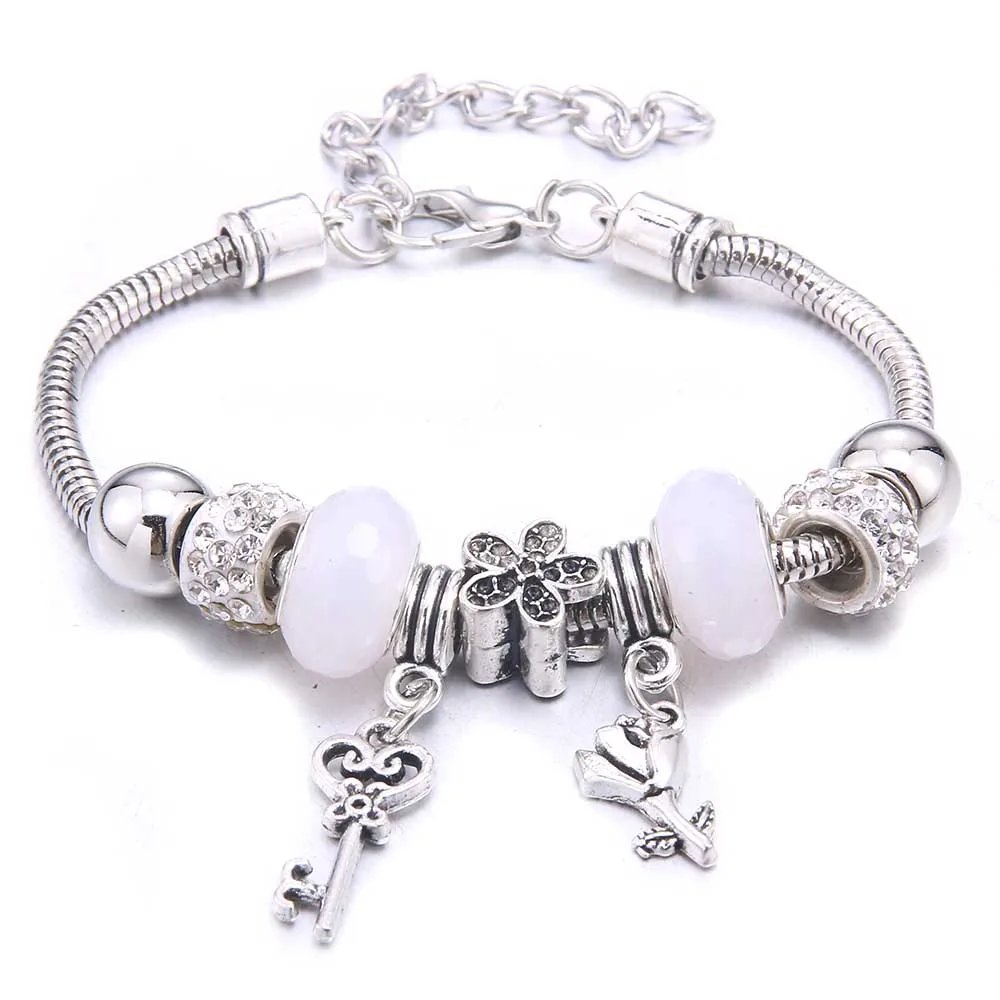 Charm Bracelet & Bangles Jewelry white butterfly Crown Beads Bracelets Brands Bracelets Fit Women Girl Friendship Gift Charm Bracelet & Bangles Jewelry white butterfly Crown Beads Bracelets Brands Bracelets Fit Women Girl Friendship Gift