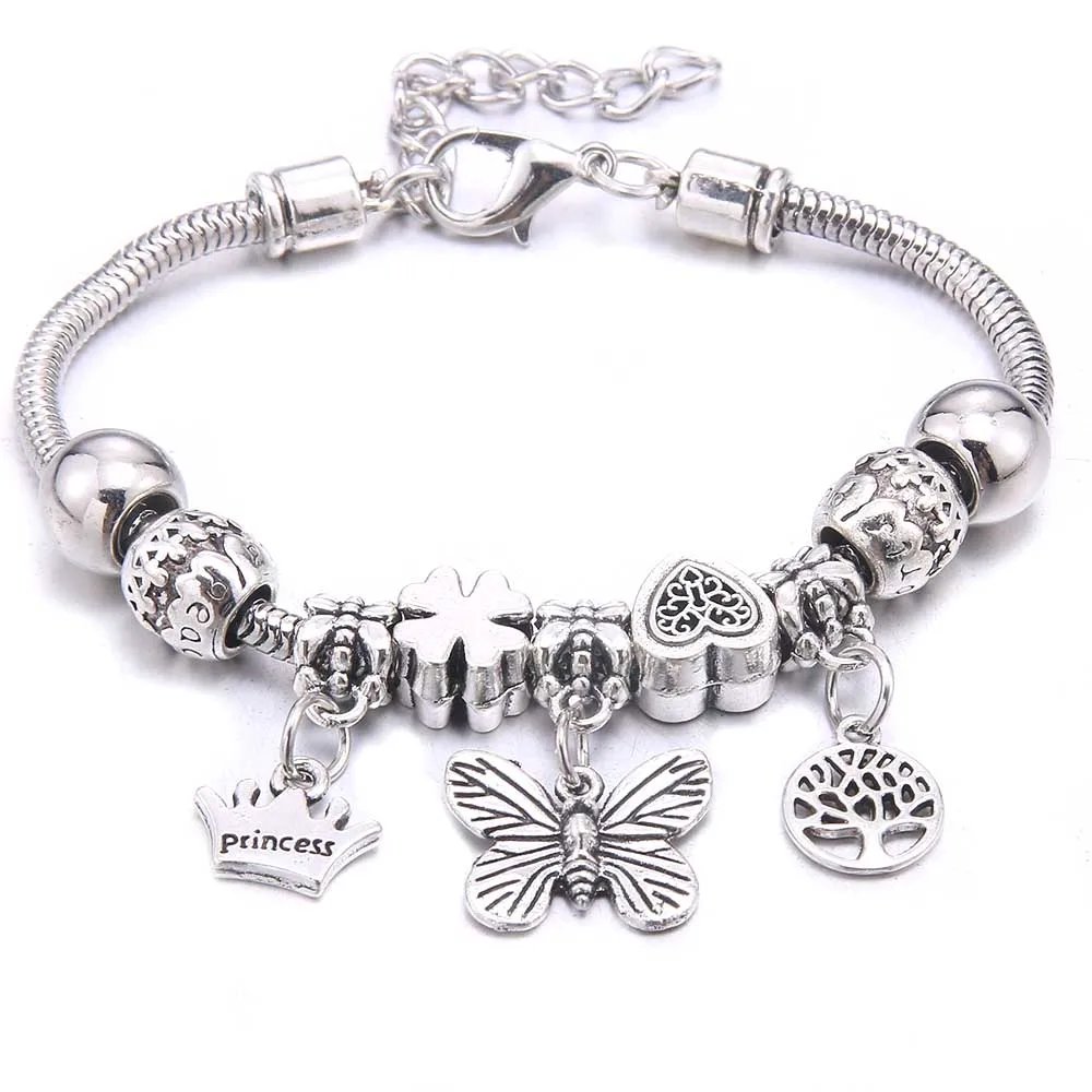 Charm Bracelet & Bangles Jewelry white butterfly Crown Beads Bracelets Brands Bracelets Fit Women Girl Friendship Gift Charm Bracelet & Bangles Jewelry white butterfly Crown Beads Bracelets Brands Bracelets Fit Women Girl Friendship Gift
