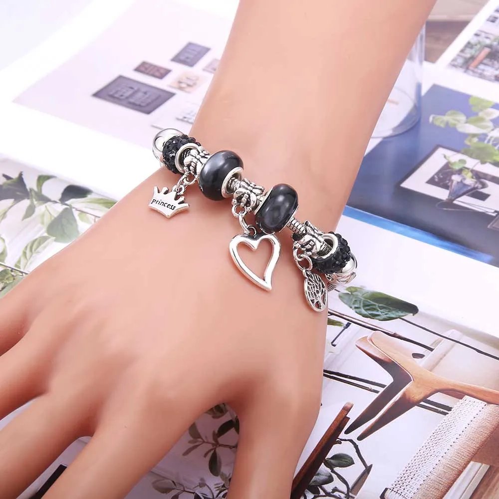Charm Bracelet & Bangles Jewelry white butterfly Crown Beads Bracelets Brands Bracelets Fit Women Girl Friendship Gift Charm Bracelet & Bangles Jewelry white butterfly Crown Beads Bracelets Brands Bracelets Fit Women Girl Friendship Gift
