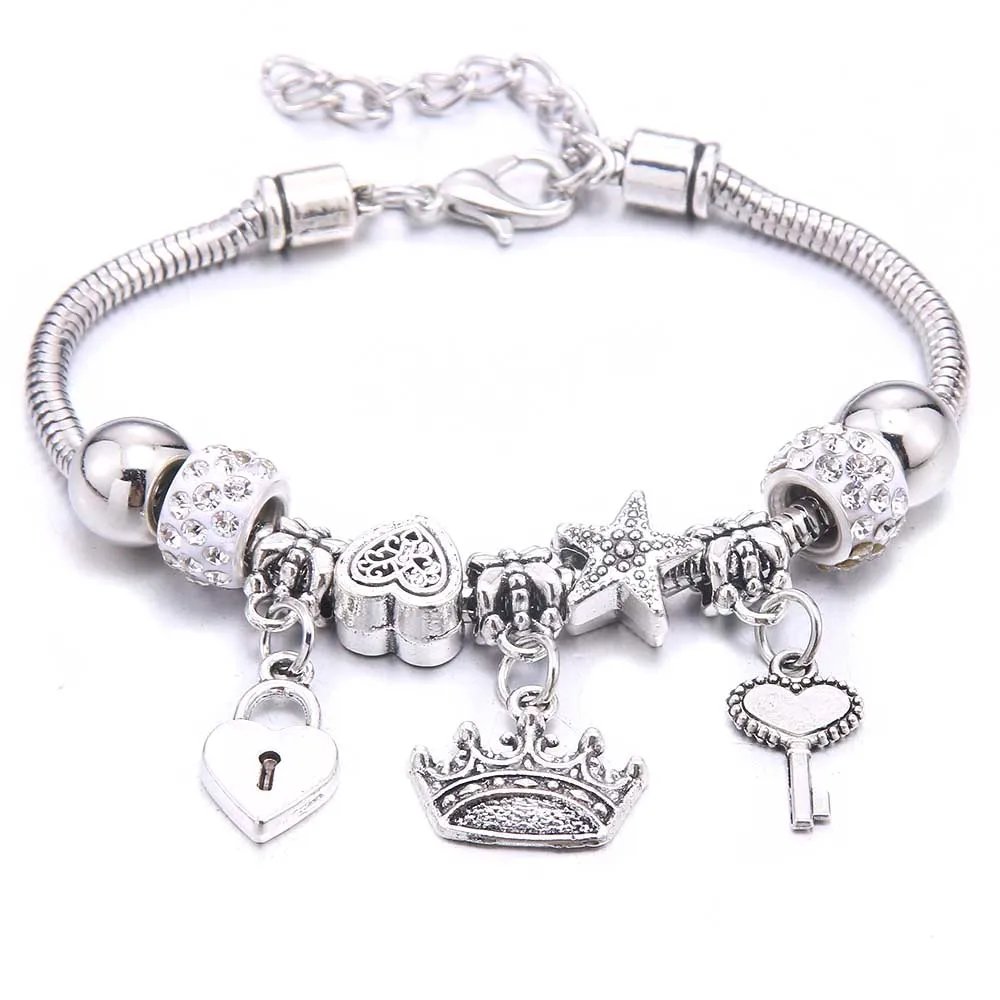 Charm Bracelet & Bangles Jewelry white butterfly Crown Beads Bracelets Brands Bracelets Fit Women Girl Friendship Gift Charm Bracelet & Bangles Jewelry white butterfly Crown Beads Bracelets Brands Bracelets Fit Women Girl Friendship Gift
